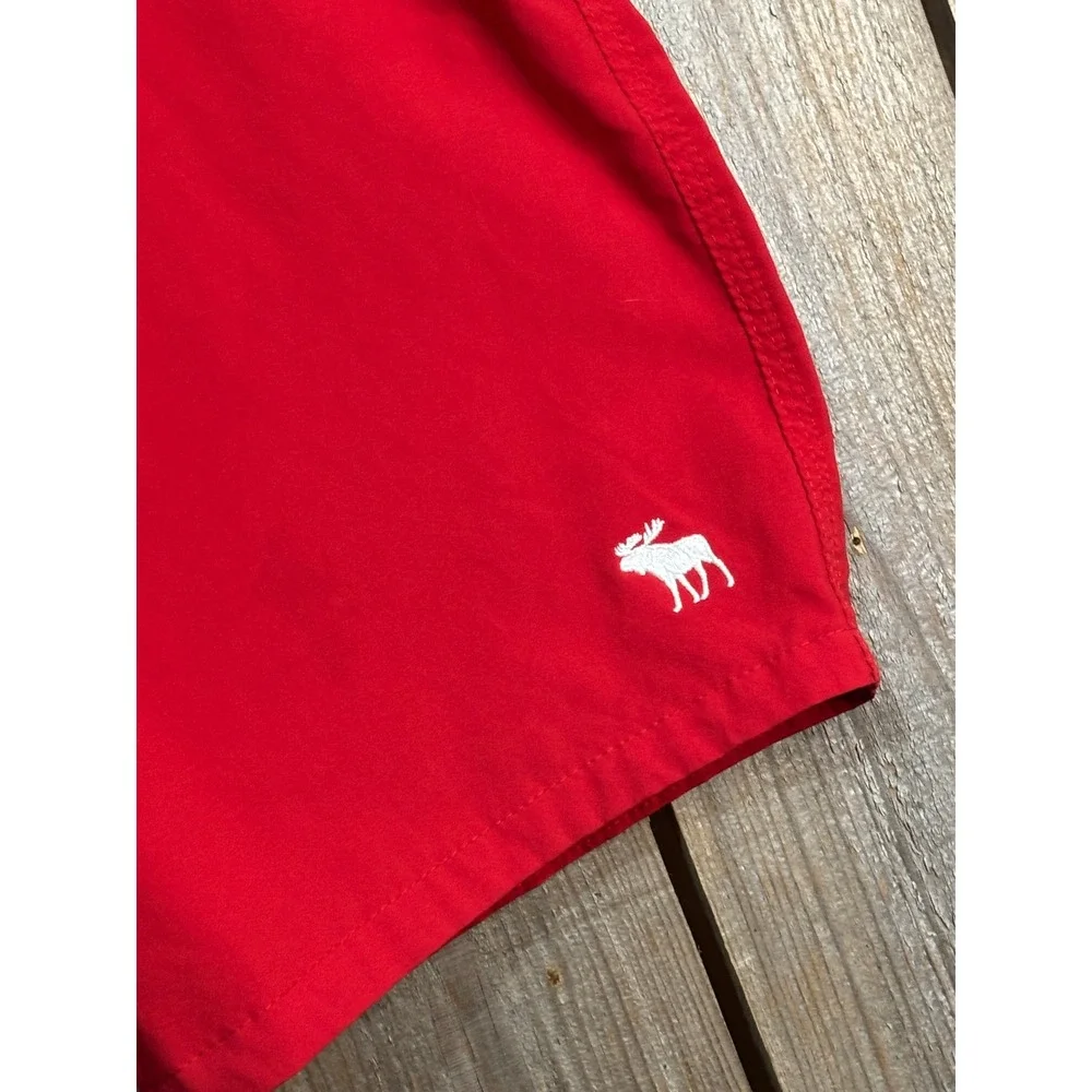 Abercrombie & Fitch Mens Red‎ Swim Board Shorts Stretch Size 29 8 Inch Inseam